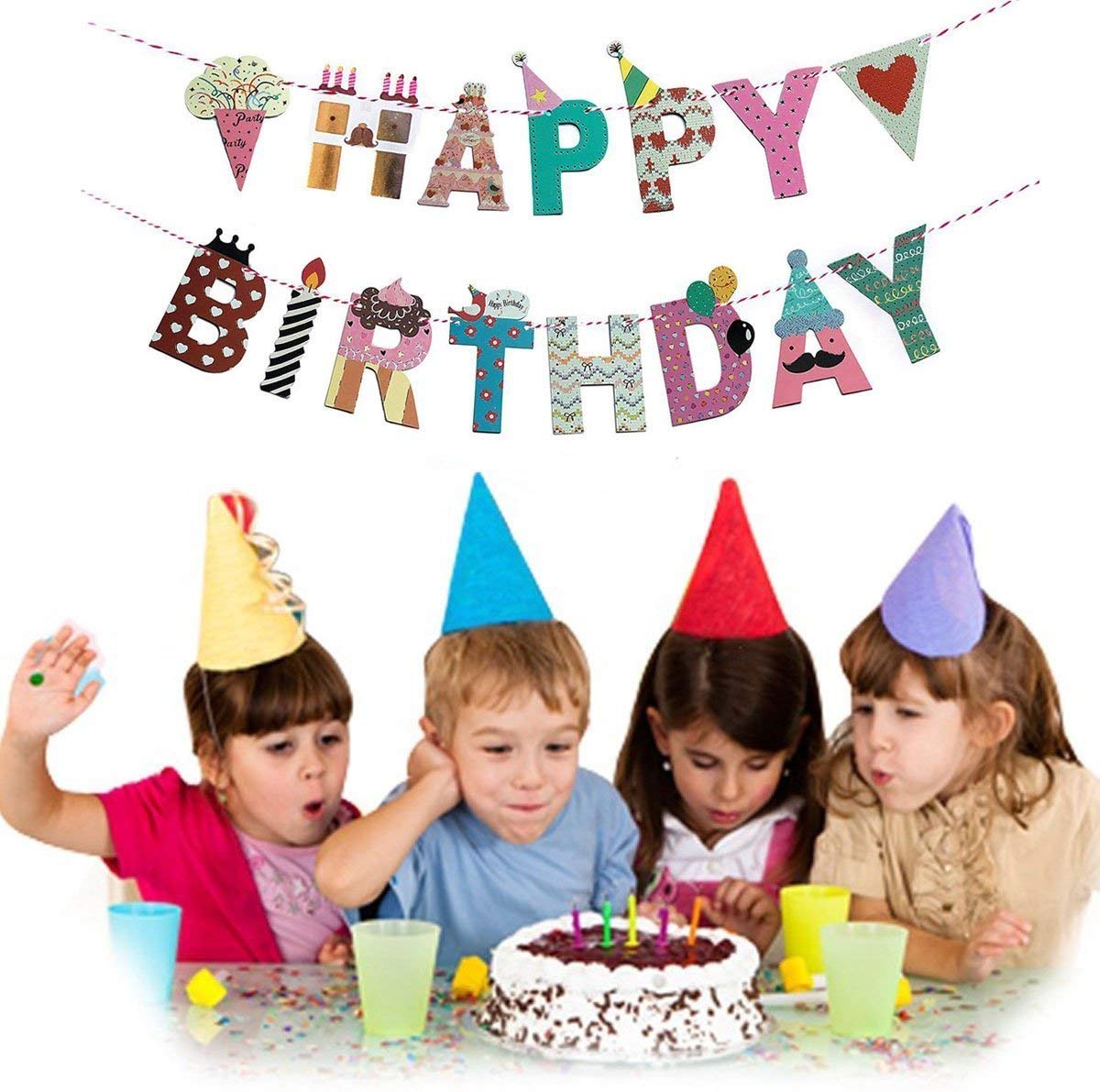 Party Propz Happy Birthday Banner for Kids, Adults Birthday Decoration ...
